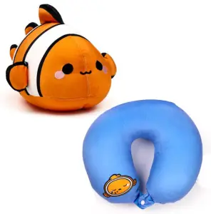 Puckator 2-i-1 bamse og rejsepude &ndash; klovnfisk