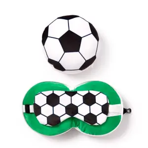 Puckator Rejsepude med sovemaske &ndash; fodbold