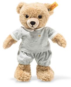 Steiff Bamse med grå stribet pyjamas, 28cm - Steiff