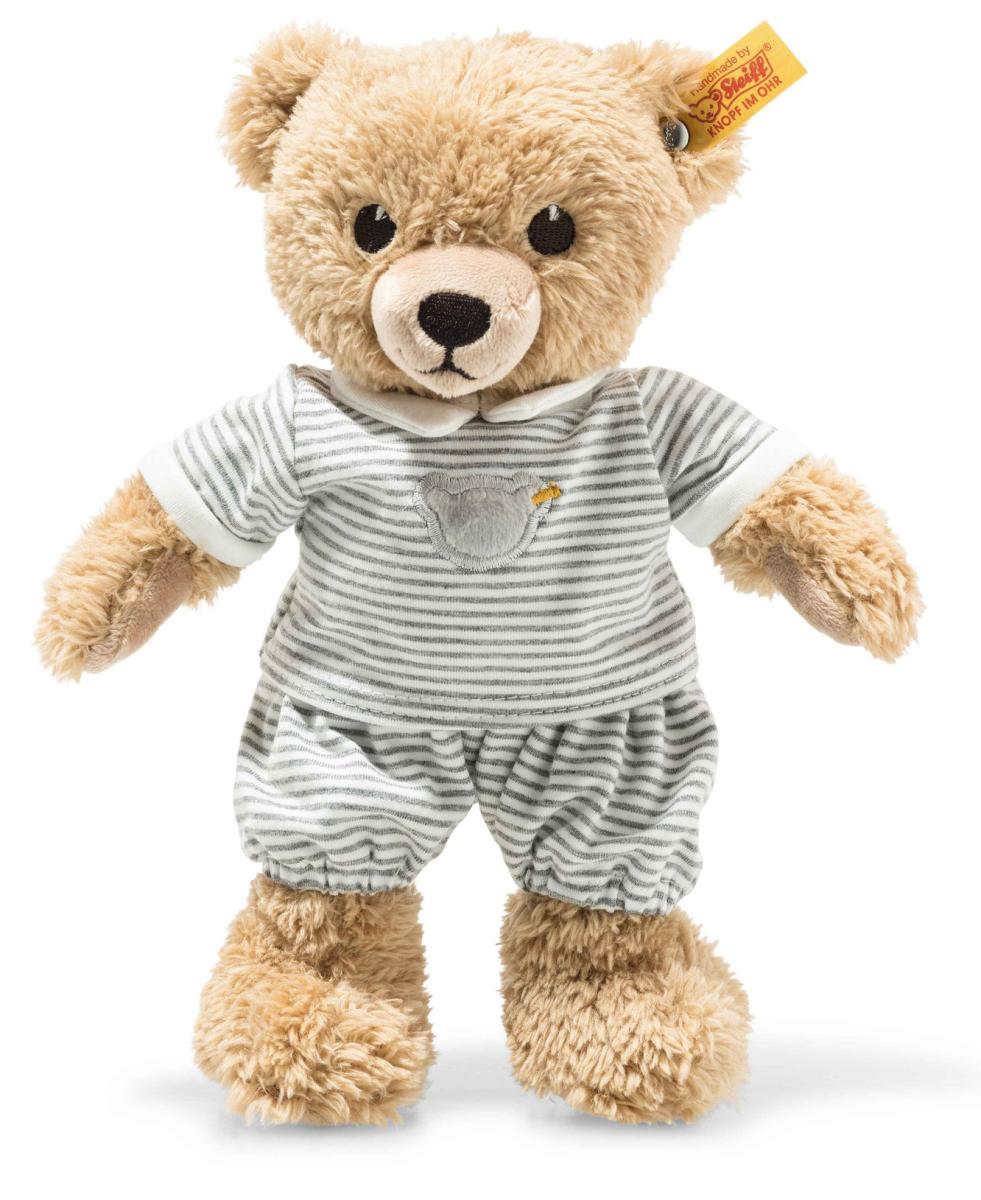 Steiff Bamse med grå stribet pyjamas, 28cm - Steiff