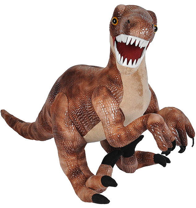 Stor Dinosaur Velociraptor tøjdyr, 70cm