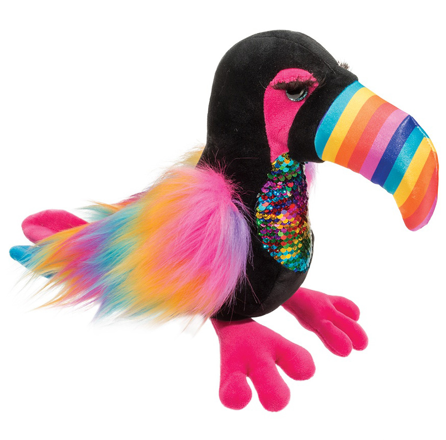 Douglas Toys Rainbow Fuzzle Roxanne (Tukan fugl) - Douglas Tjdyr