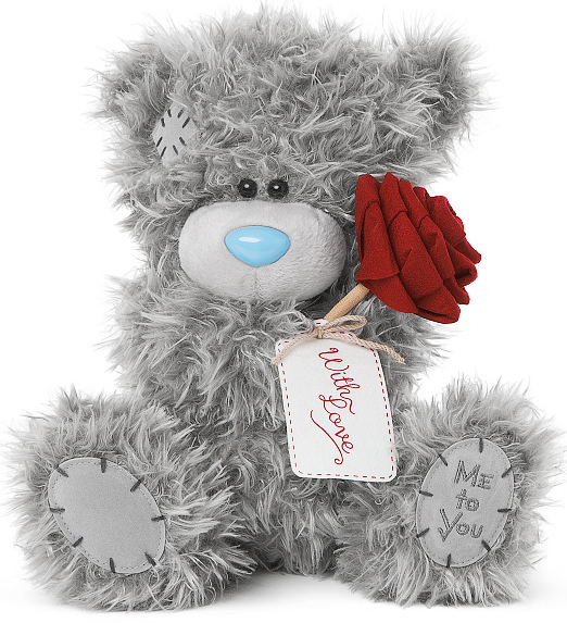 Bamse med rose, With Love, 24cm - Me to you