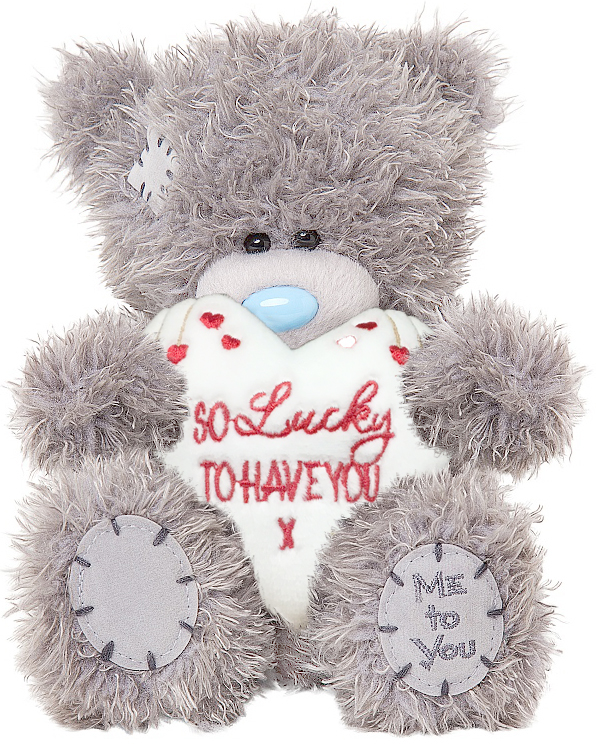 Bamse So lucky to have you på hvid hjerte, 15cm - Me To You