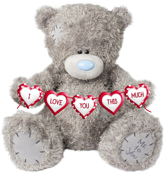 Stor Bamse med banneret, I Love You This Much, 40cm Me To You