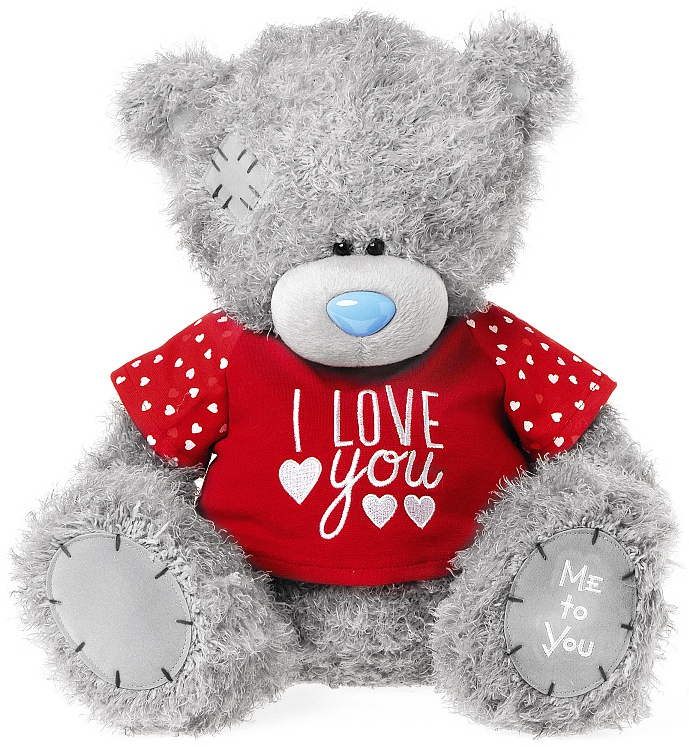 Bamse i t-shirt, I Love You, 35cm - Me to you