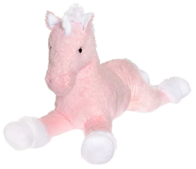 Teddykompaniet Liggende stor enhjørning, rosa/hvid, 100cm - Teddykompaniet