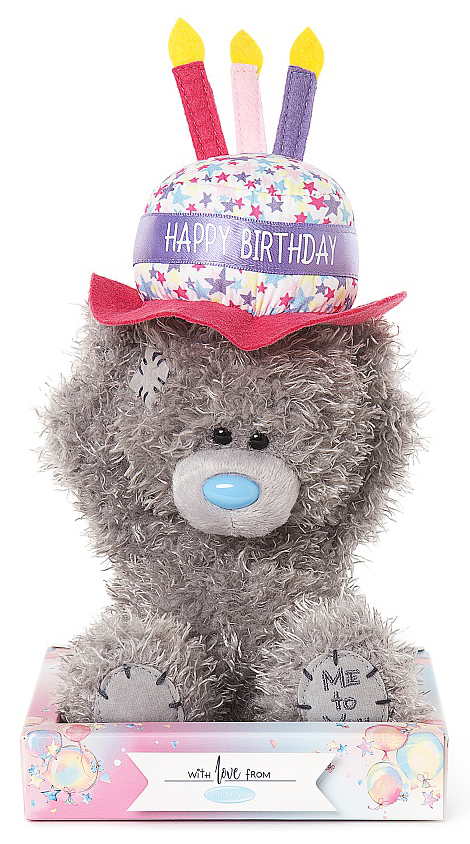 Bamse, Happy Birthday på hat, 15cm - Me To You