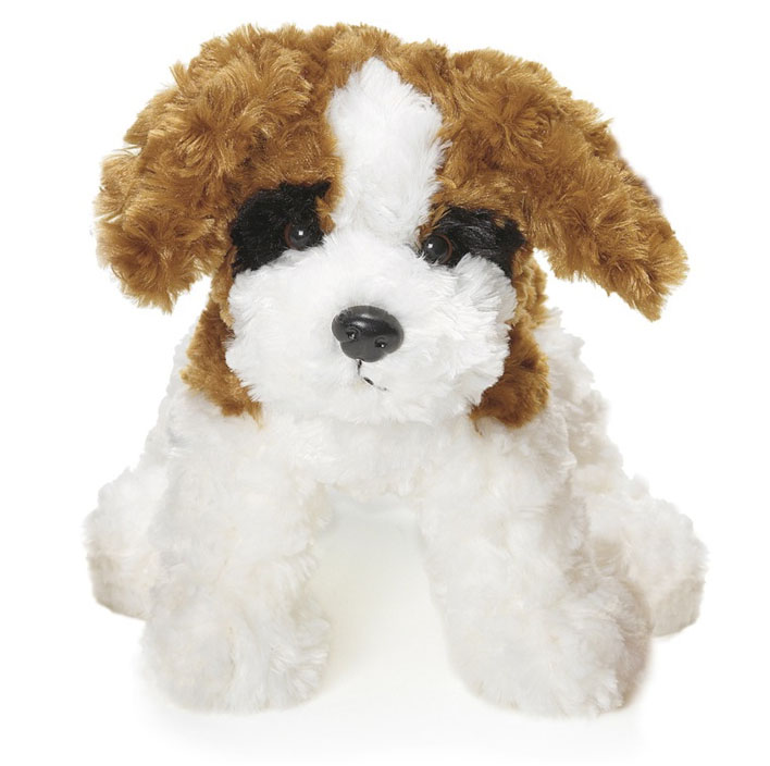 Teddykompaniet Teddy Dogs, Hvit/Brun/Sort, 25cm - Teddykompaniet